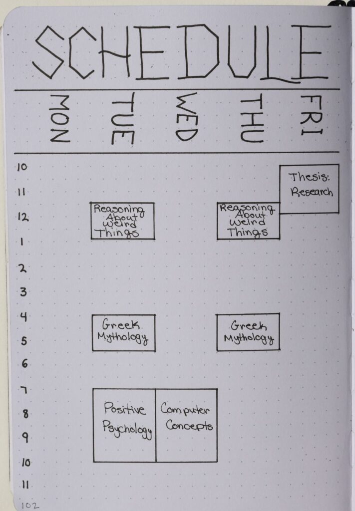 school schedule