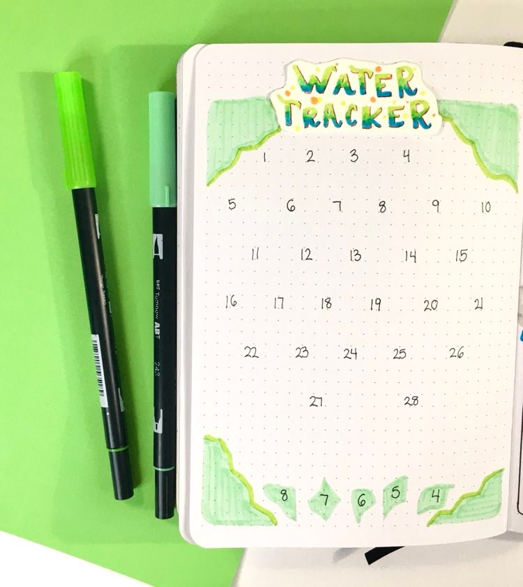 Encanto theme bullet journal water tracker