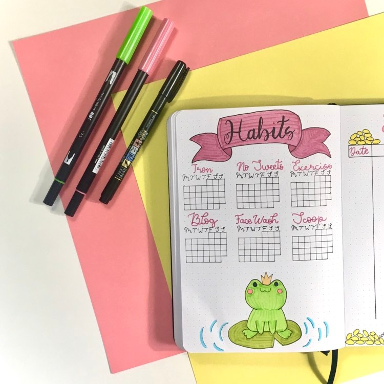 April bullet journal set-up habit tracker